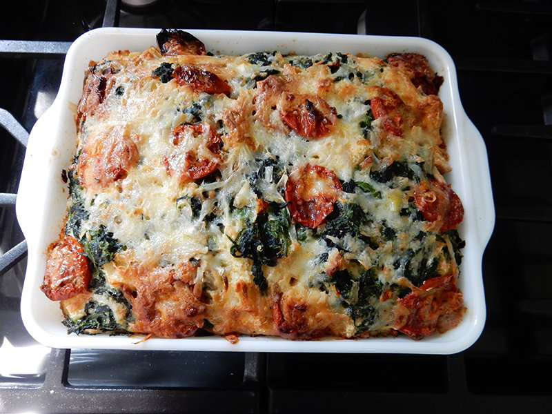 TRR photos by Jude Waterston

Spinach, gruyere cheese and roasted tomato strata