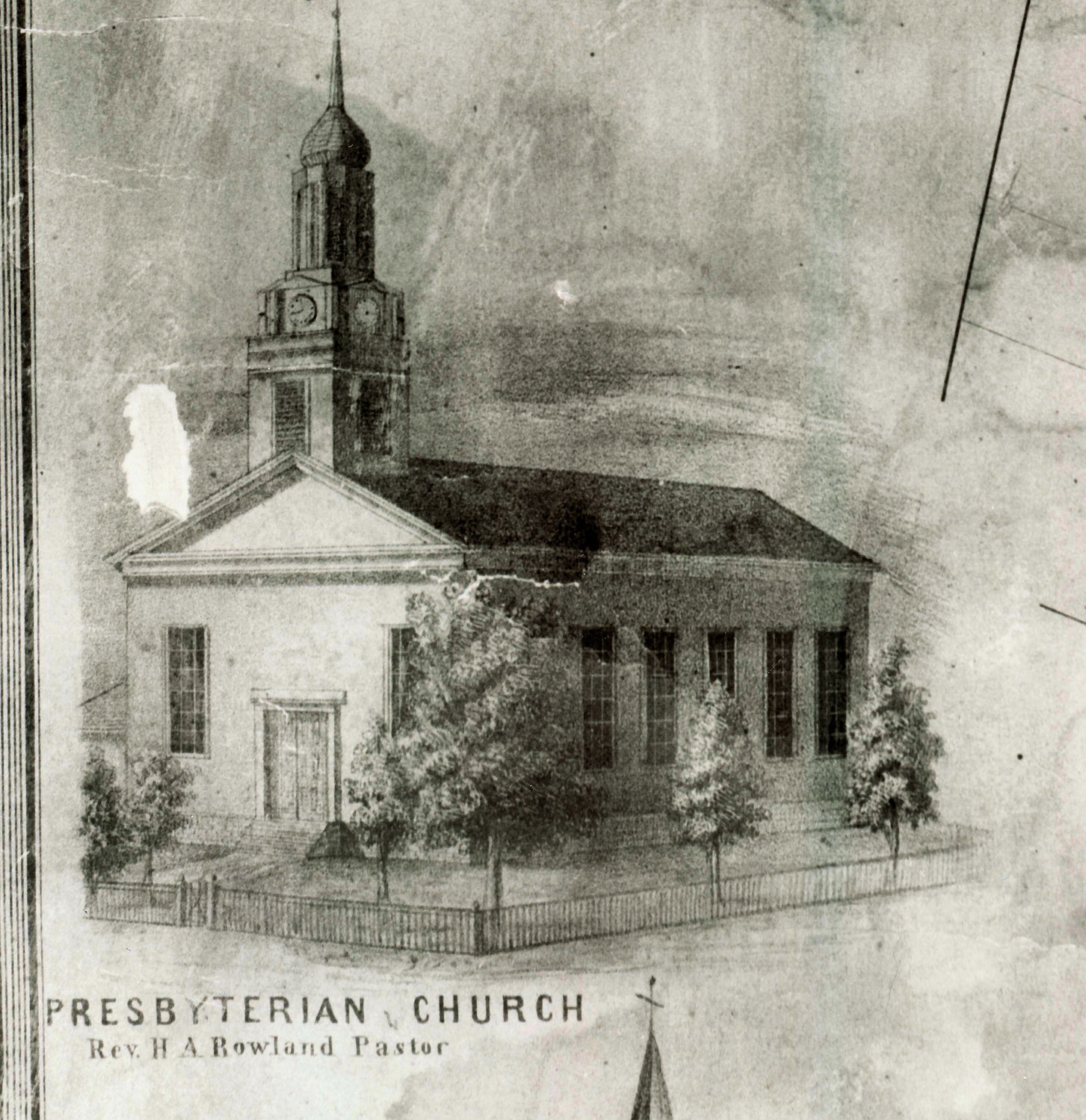 The first Presbyterian Church, circa 1851.