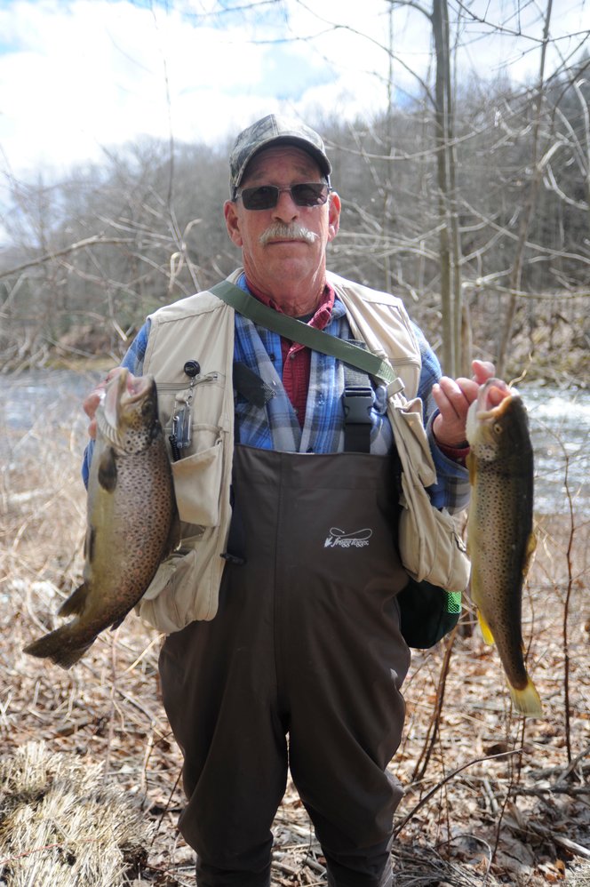 Art Haake splits his time between Roscoe and Florida. While fishing on opening day, he landed a couple of brown trout.