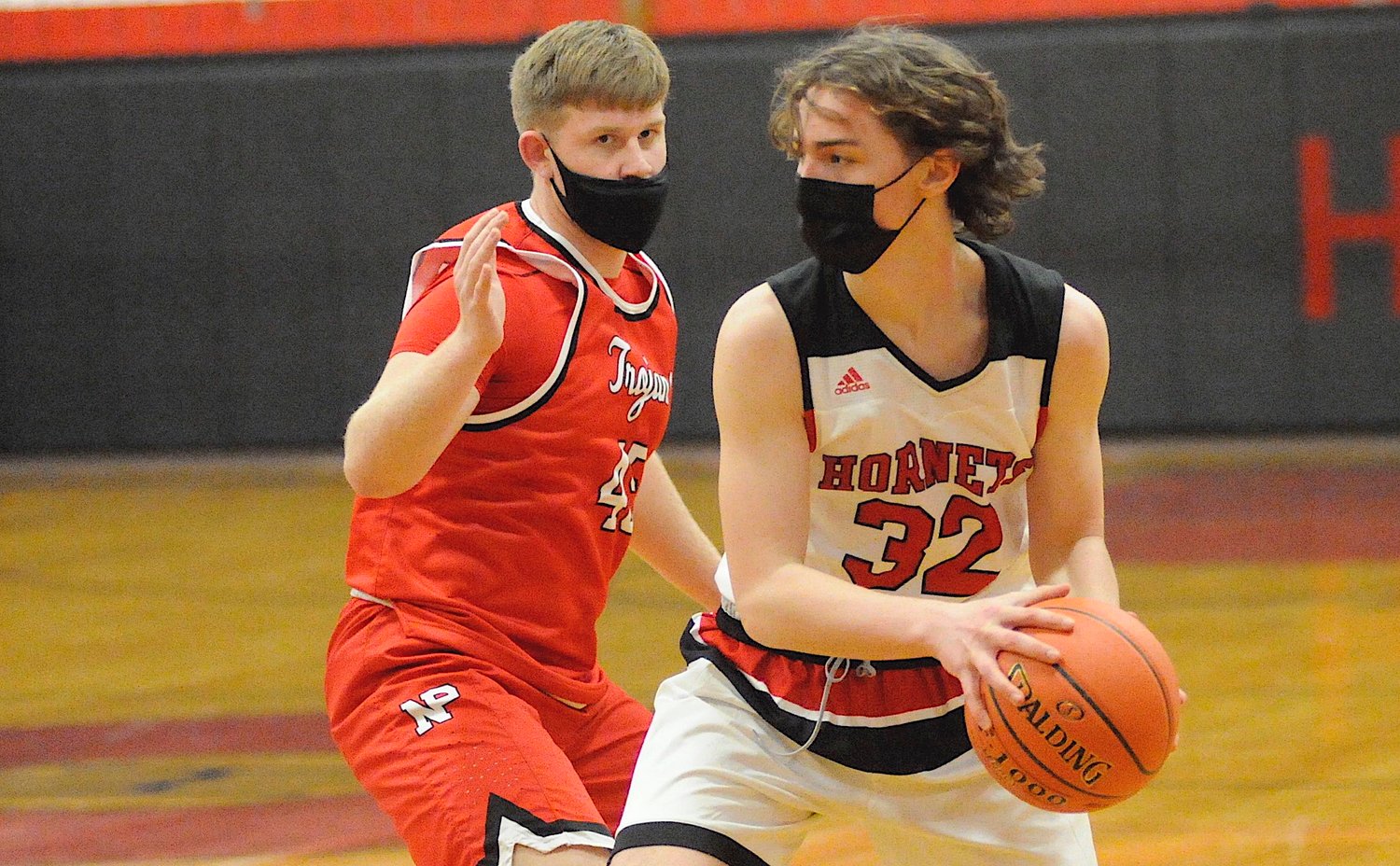 The eyes have it. Honesdale’s Jed McCormick versus North Pocano’s Ty LaFave.