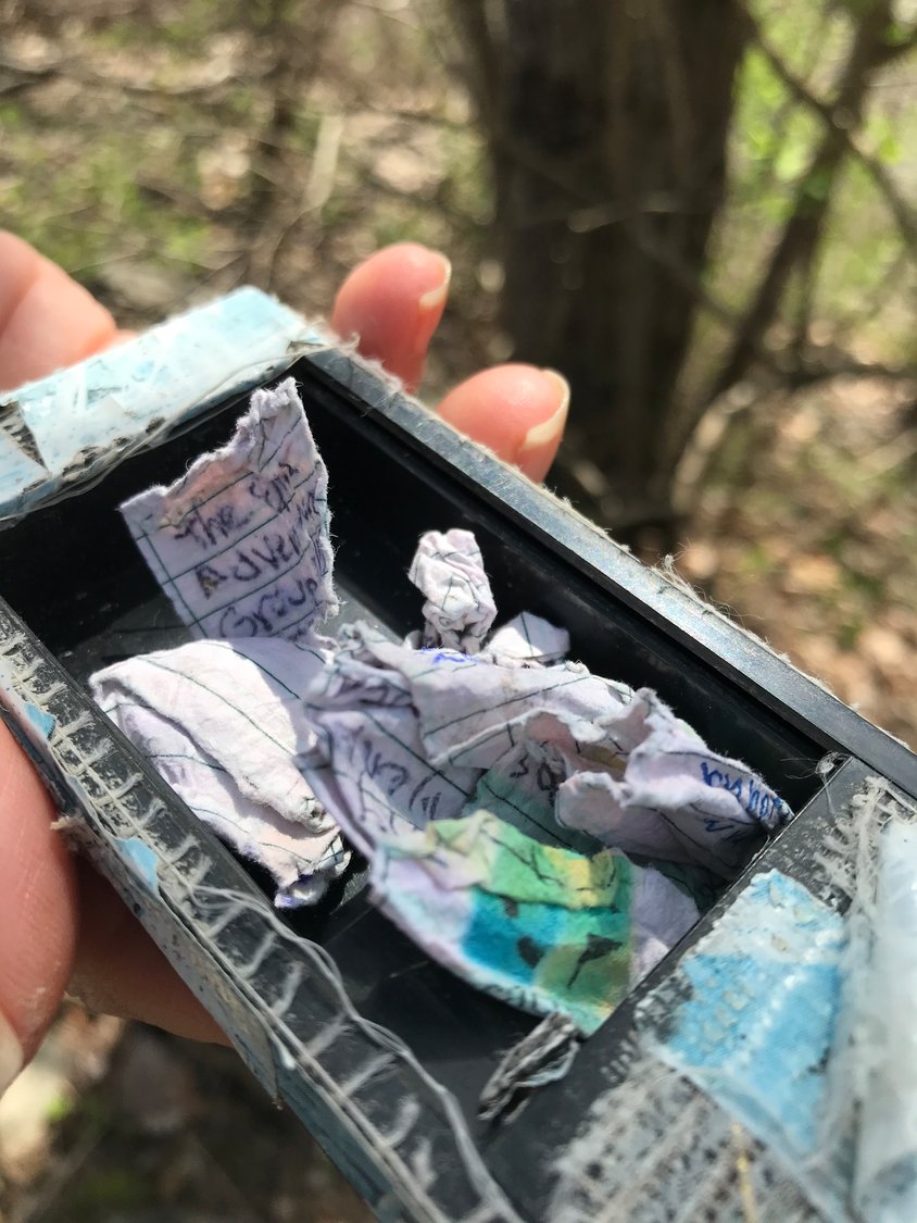Geocaches can be difficult to decipher, even after you find them. This one near Fort Delaware in Narrowsburg needed a little TLC.