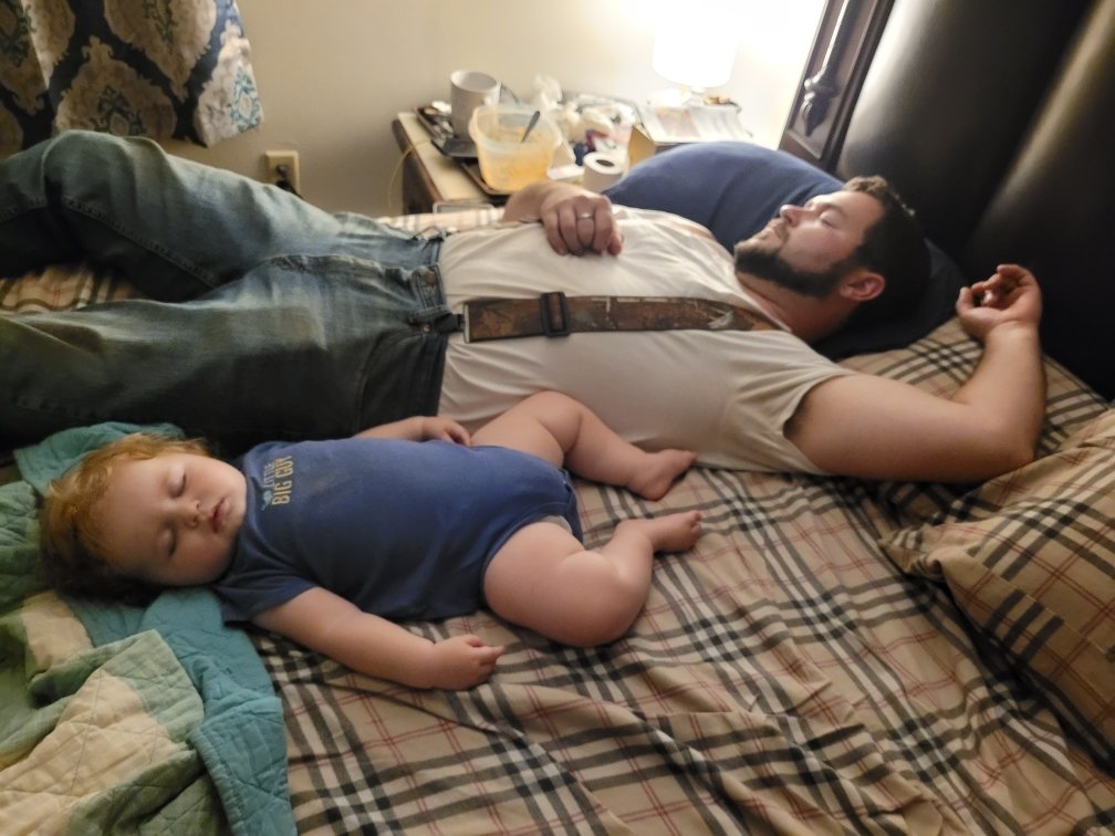 The post-dinner nap is nothing new, but I'll have to talk to Grandpa about copyrighting the term "snore circle." My son had the hang of it from a young age.