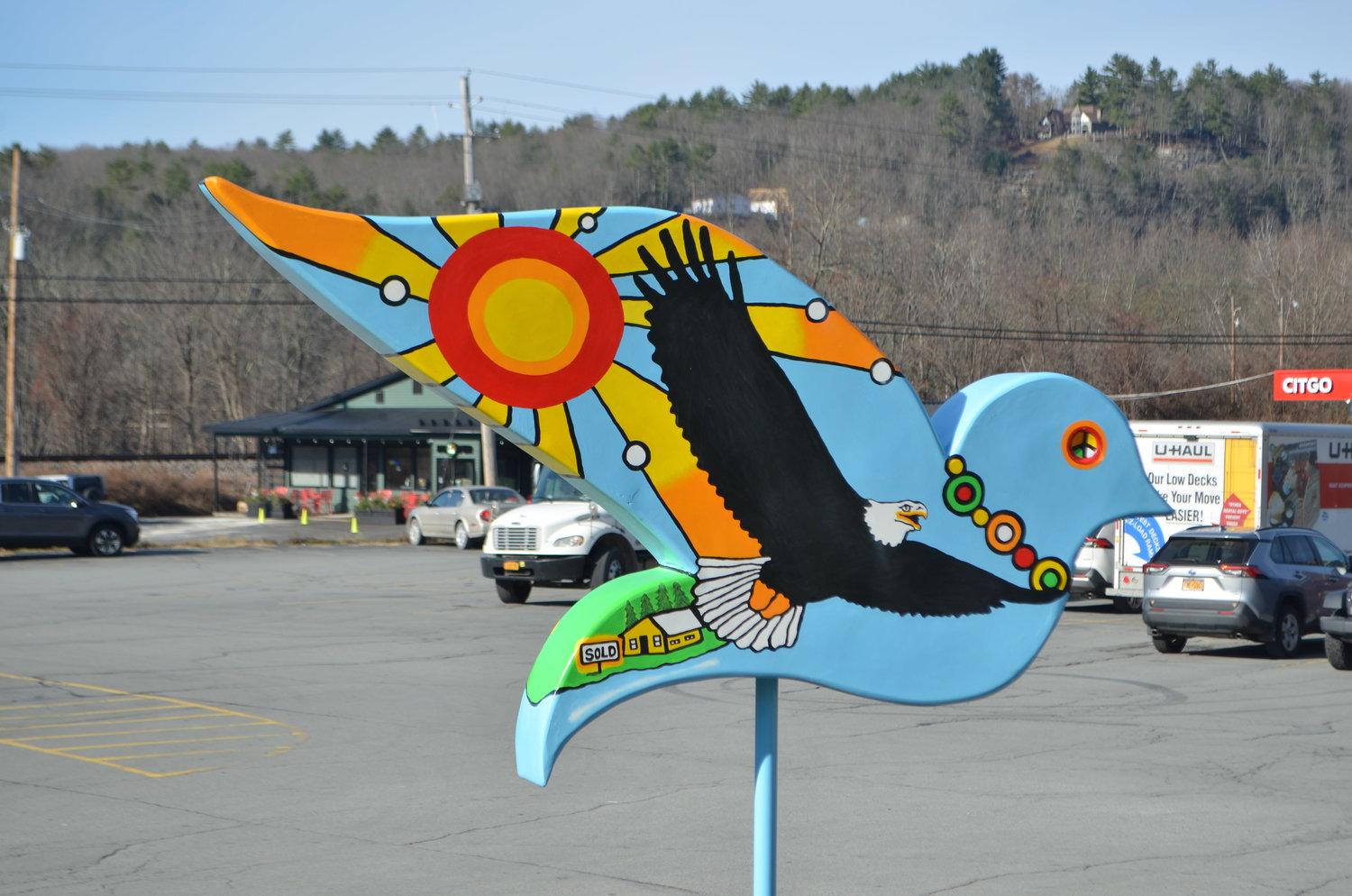 The 61st dove on the Sullivan Catskills Dove Trail features an eagle in honor of Eagle Valley Realty.